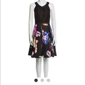 Ted Baker Size 3 Floral Print Knee Length Halter Dress
